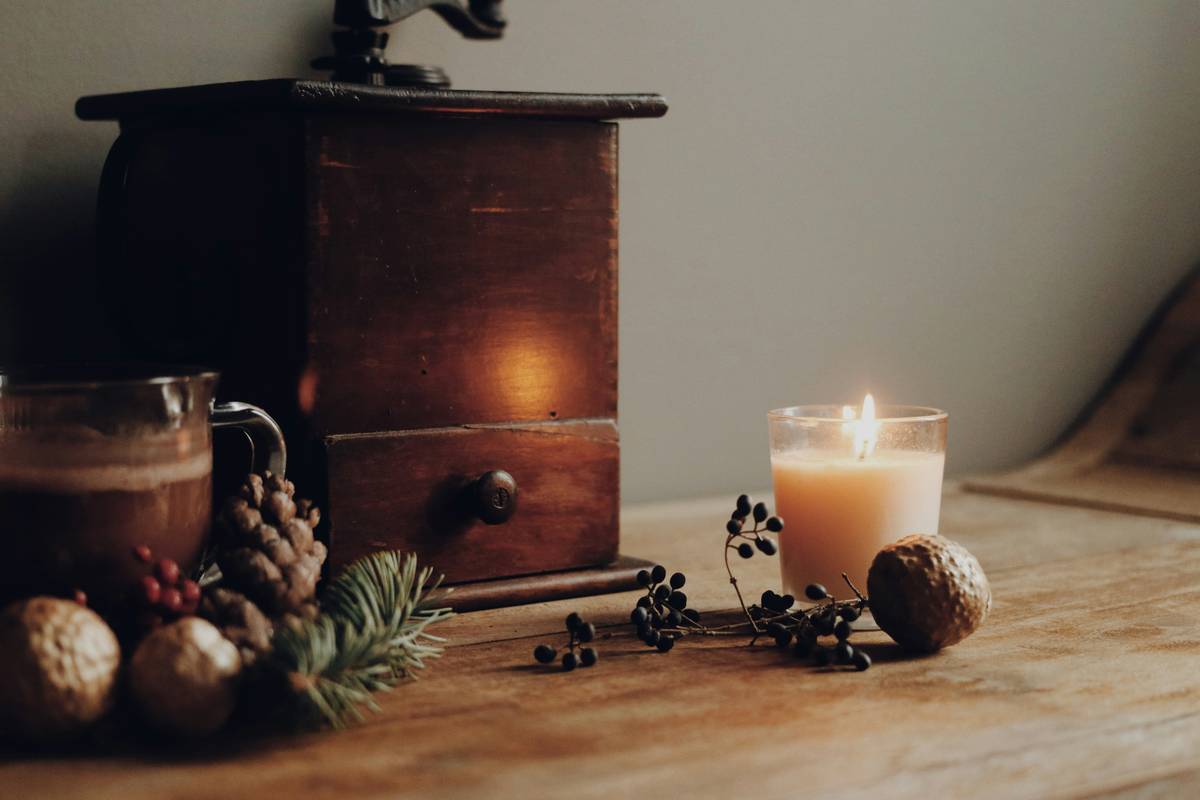 Handmade concrete candle holder ideas diy with tapered brass insert for stability