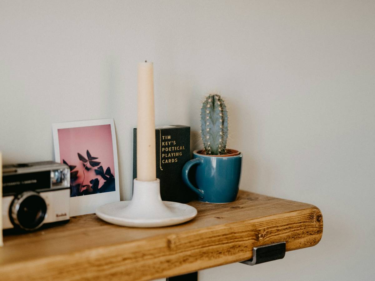decorative accessory candle holder how to on wooden dining table with tapered candles and greenery